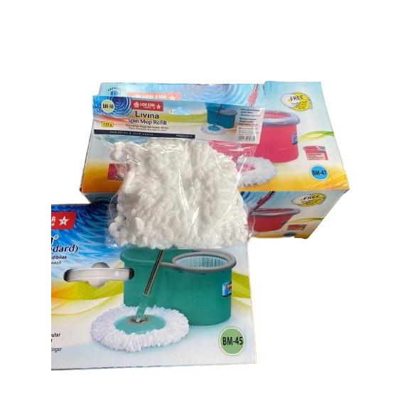 New SPIN MOP LIVINA LS BM-45/47 Alat Pel Peras Putar Lion Star Ember Pel Rumah
