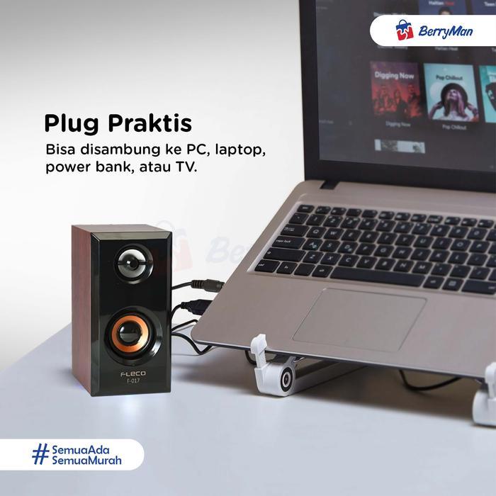 Fleco Speaker Aktif F-017 Mini Bass Powerfull Suara Jernih Plug And Play Usb Untuk Komputer Laptop