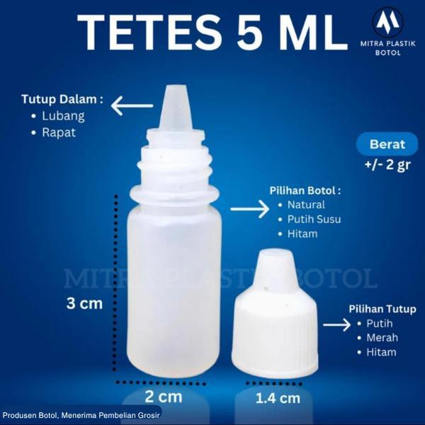 Botol Tetes 5 ml Plastik Hdpe Botol Tetes Mata Kosong Lubang Rapat Essen Esen 5cc 5ml Hdpe