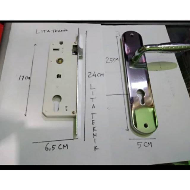 Best Seller Handle Pintu Besar Kunci Pintu Besar Komplit Kunci Pintu Rumah 1 Set Lengkap Handle