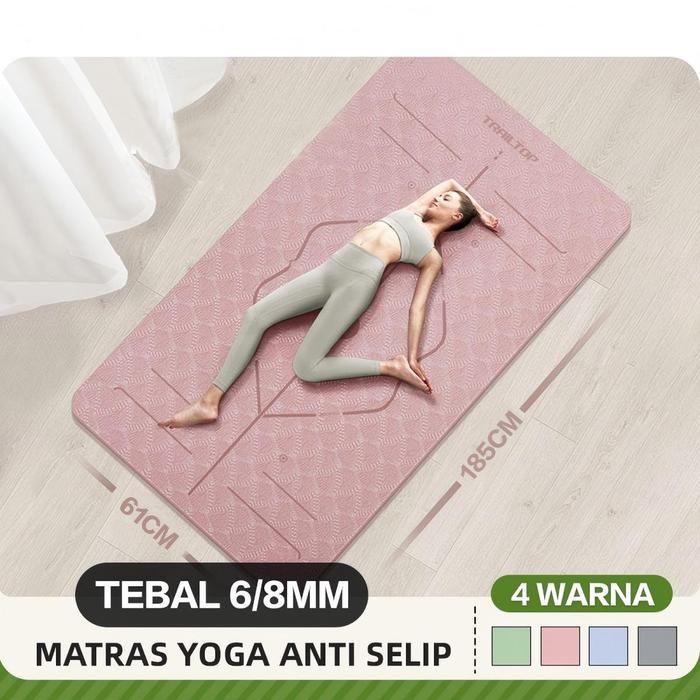 Speeds - Matras Yoga Premium Tpe Yoga Mat Anti Slip Matras Olahraga Tebal 6/8 Mm