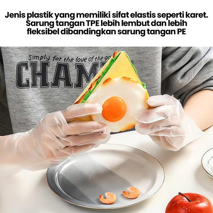 Sarung Tangan Sekali Pakai Tpe Khusus Kelas Makanan Lateks Pvc Nitril Untuk Perlindungan Dapur Rumah