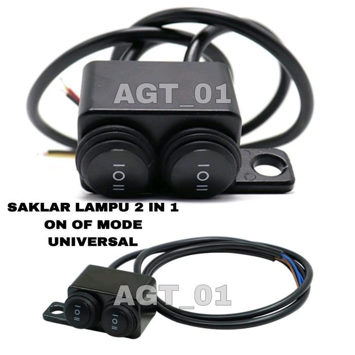 Saklar Lampu Motor 2 In 1 Universal / Tombol Lampu 2 In 1 / Saklar Lampu Motor 2 In 1 On Off 4 Mode