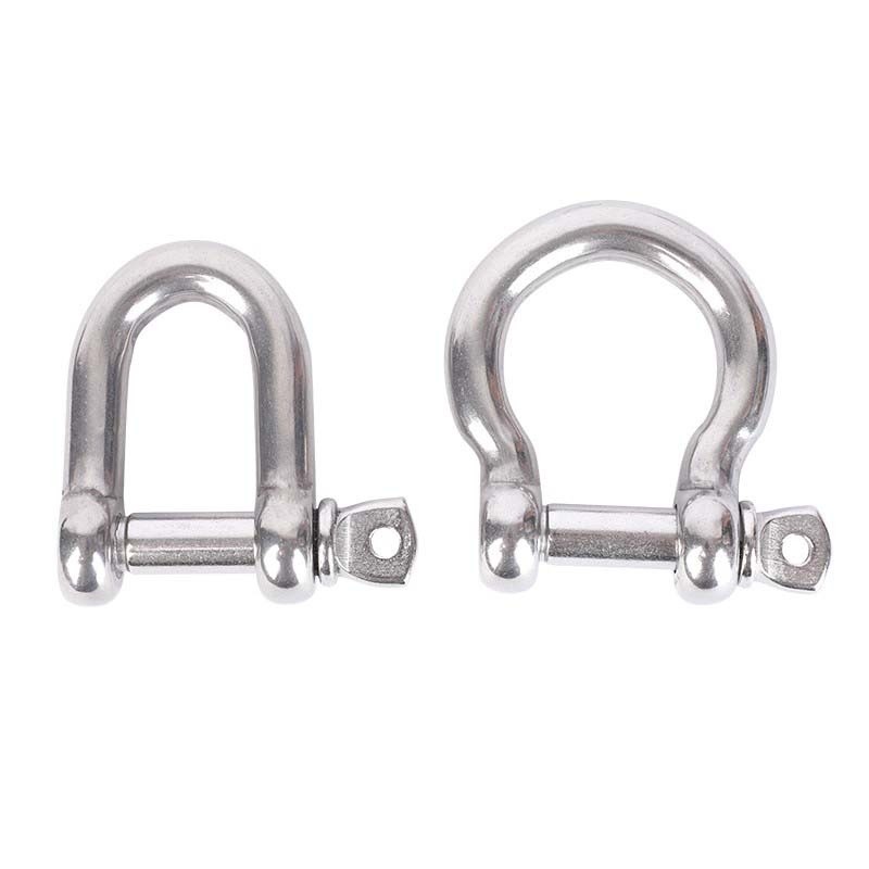 304 Stainless Steel Bow Shackle D-shaped Lifting Shackle Lifting Hook Steel Wire Rope Shackle M4 M5
