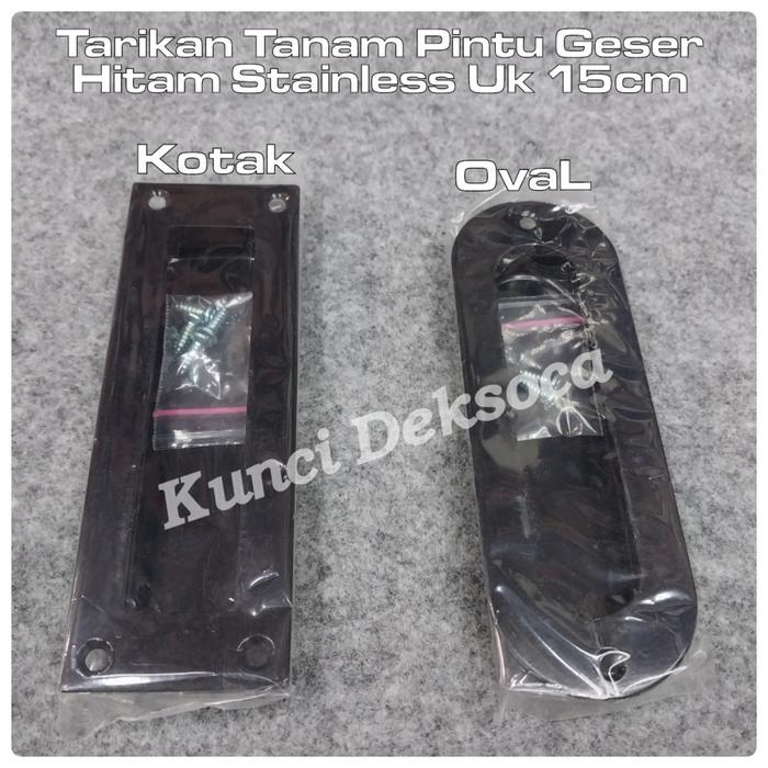 Handle Tanam Pintu Geser Hitam / Tarikan Pintu Sliding Black 15cm