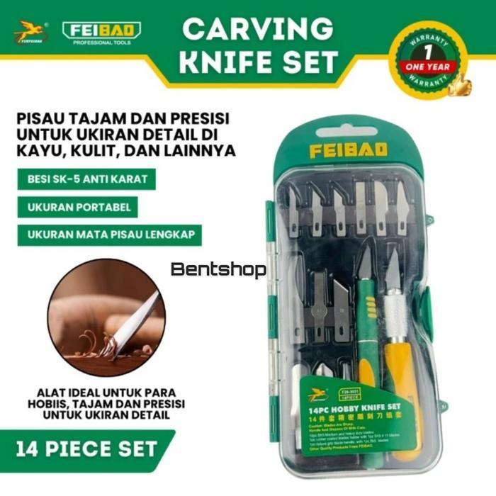 Hobby Knife Set 14 Pcs Feibao