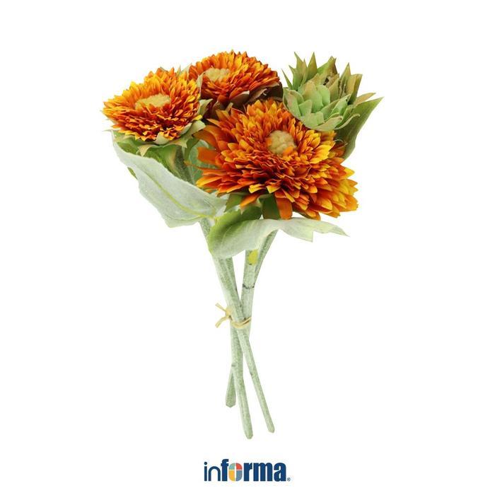 Sale Informa Bunga Artifisial 46 Cm Sunflower - Orange Dekorasi Rumah Pajangan Meja Bunga Plastik