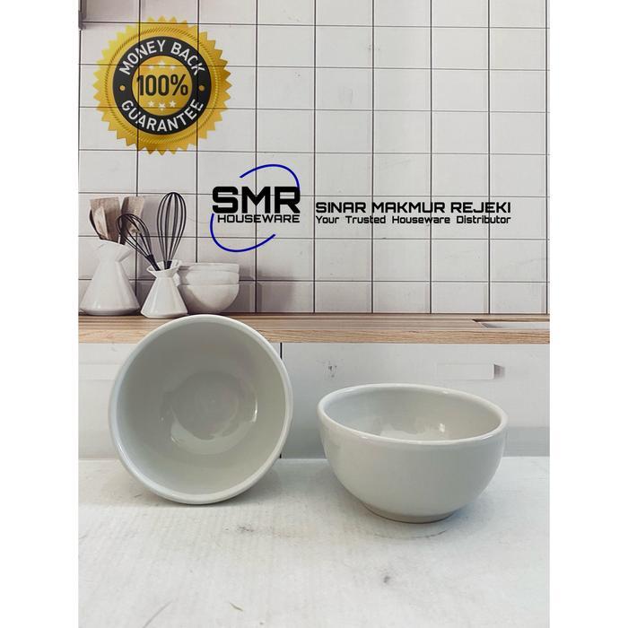 MANGKOK SUP KECIL PUTIH POLOS KERAMIK UKURAN 4 INCH