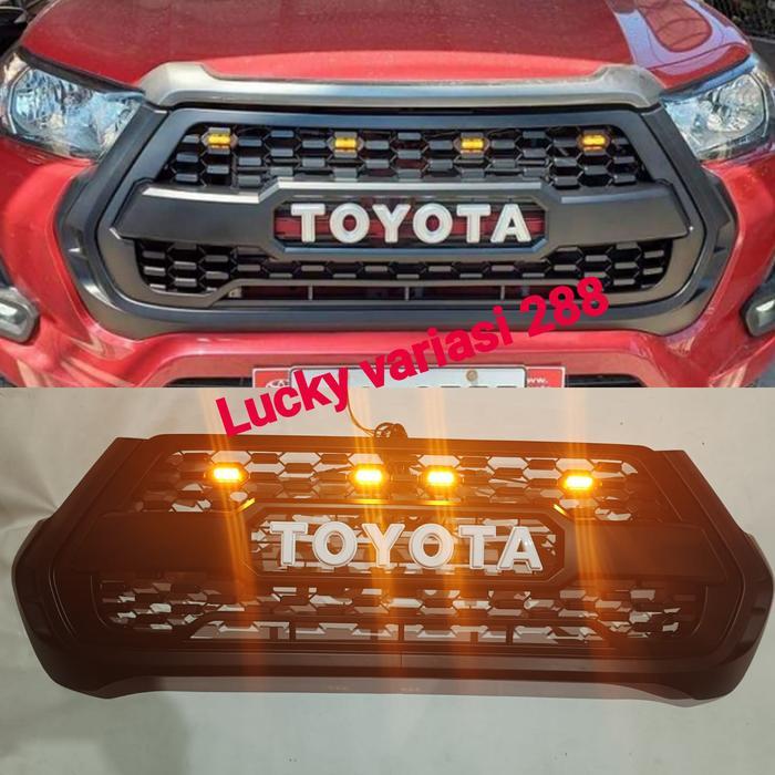 GRILL DEPAN FRONT GRILL GERIL HILUX TOYOTA HILUX REVO 2021 2022 2023 LED GRILL LAMPU HILUX
