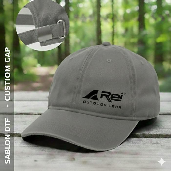 rei adventure putih topi baseball pria caps polo distro adventure outdoor sablon hitam bahan raffel