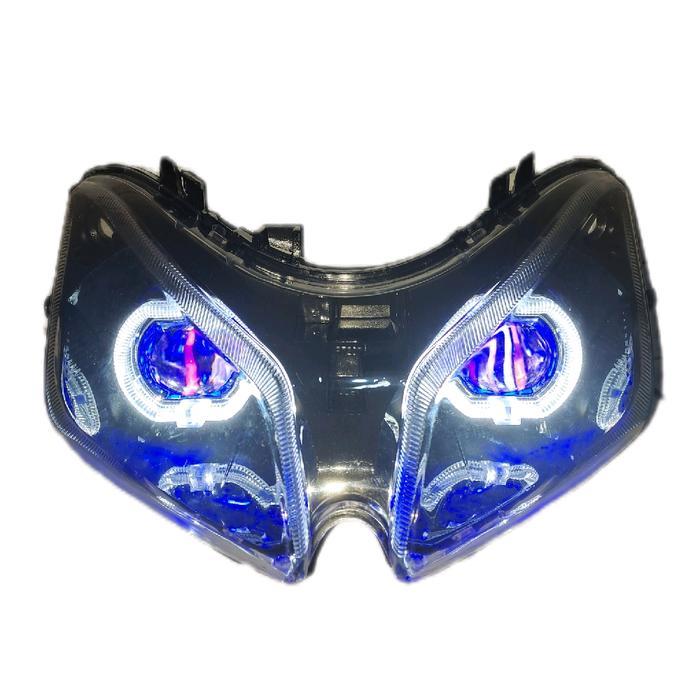 Reflektor Headlamp Lampu Depan Custom Biled Ala Ala Motor Vario Cw 110 Karbu Lama Devil Warna Biru