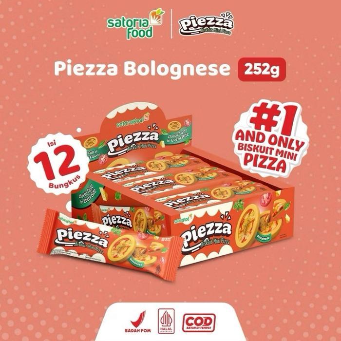 [DUS] Piezza Biskuit Mini Pizza 252gr 1 DUS isi 6 Box x 12 Bungkus Rasa Bolognese Beef Pepperoni