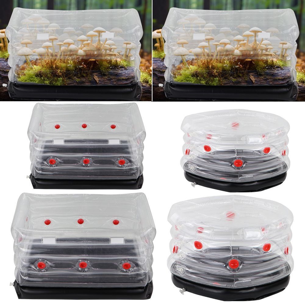 1PC Mushroom Grow Kit Inflatable Monotub Grow Bag with Plug Filter for Fresh Air Exchange Home