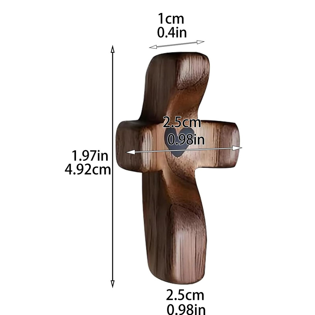 10Pcs Wooden Cross Decorations, Cross Fidget for Anxiety Relief, Multi-functional Spiritual Symbols