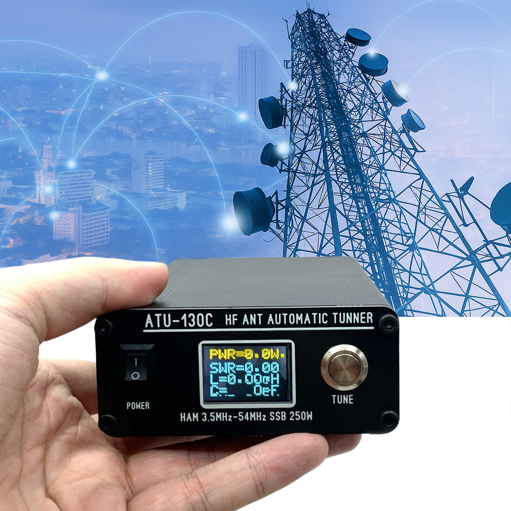ATU130 3.5-54MHz 250W Shortwave Antenna Tuner HF Automatic Antenna Tuner Mini Antenna Tuner