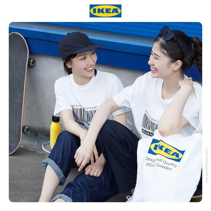 Ikea Eftertrada Tote Bag Bahan Katun - Putih Kantong