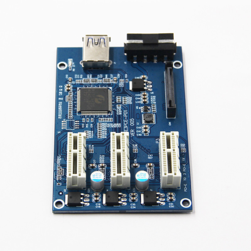 Riser Card PCI Express PCI E 1X Slot Riser Card PCI-E 1 to 3 Expansion Adapter 2 Layer PCB Board +