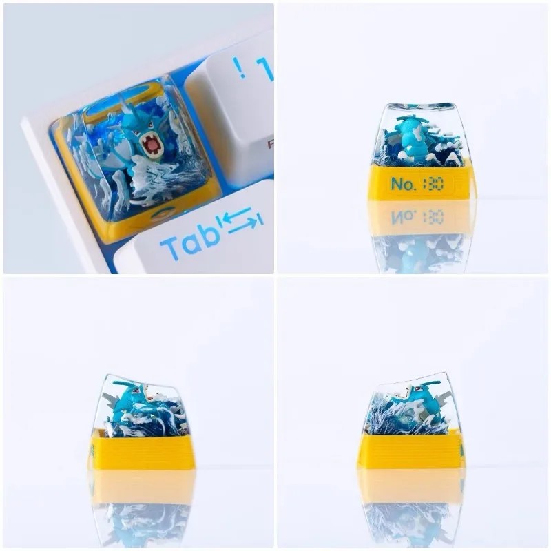 Pokemon Gengar Pikachu Charizard Eevee Custom Resin Micro Transparent Key Cap Mechanical Creative