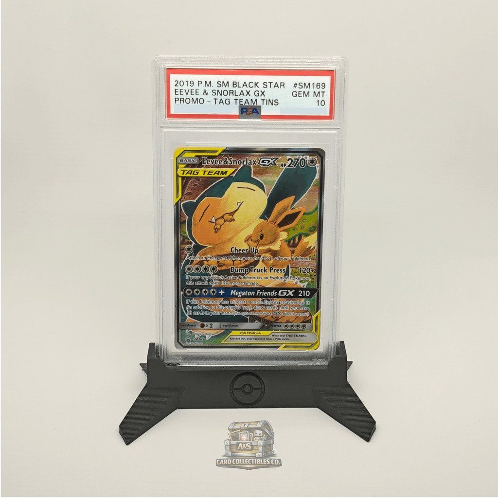 PSA 10 - 2019 POKEMON SM BLACK STAR PROMO #SM169 FULL ART/EEVEE & SNORLAX GX PSA 10 TAG TEAM ENGLISH