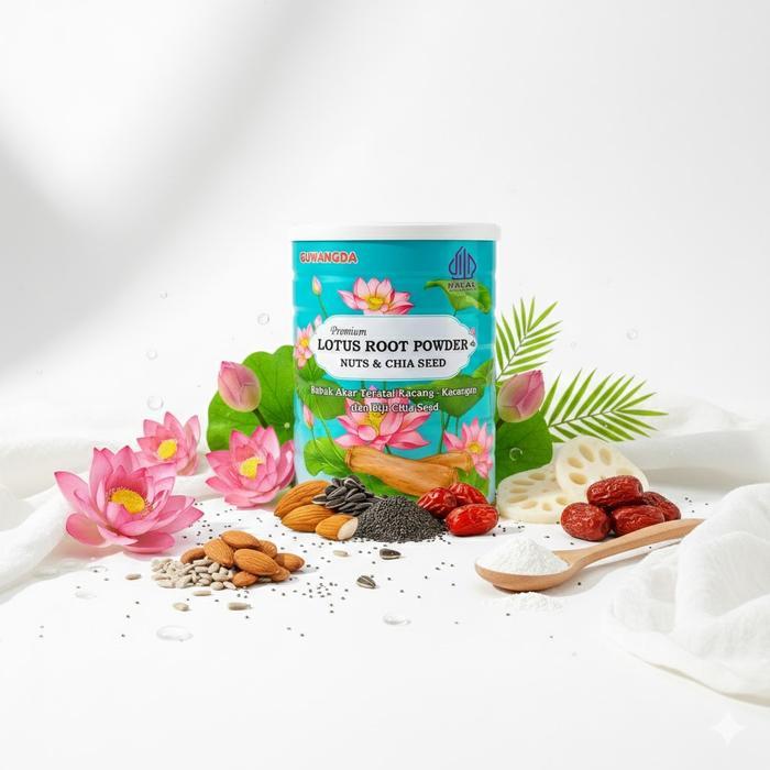 "New" Oufen Lotus Root Powder Chia SEED NUTS Bubur akar teratai Almond Kurma Merah Bubuk Minuman