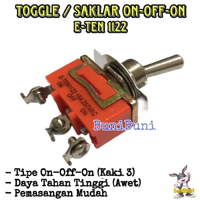 "New" TOGGLE ON OFF ON 1122 KAKI 3 / Saklar Switch Togel ON OFF ON 3 Pin Kaki Universal Untuk Motor