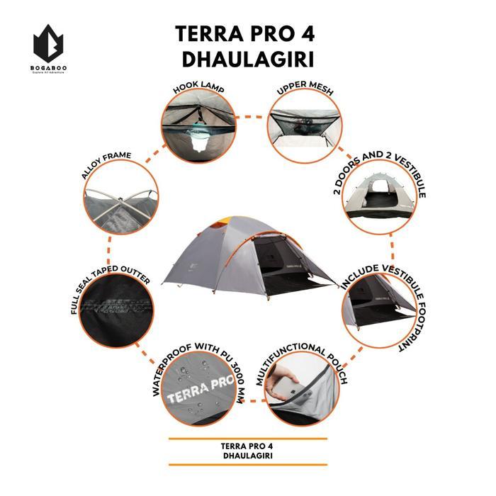 BISA COD Tenda Dhaulagiri Terra Pro 4 - Tenda Kemping - Tenda Camping 4 Person - Tenda Double Layer