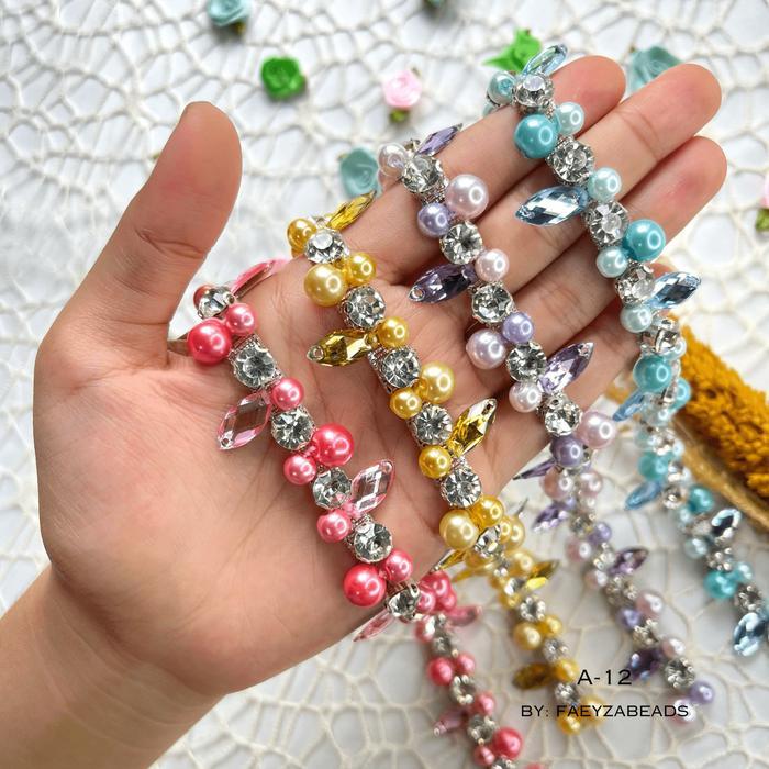 Payet Rangkai Mutiara Jahit A12 / Payet Leher / Payet Pinggang / Payet Dada / Payet Mutiara Bisa