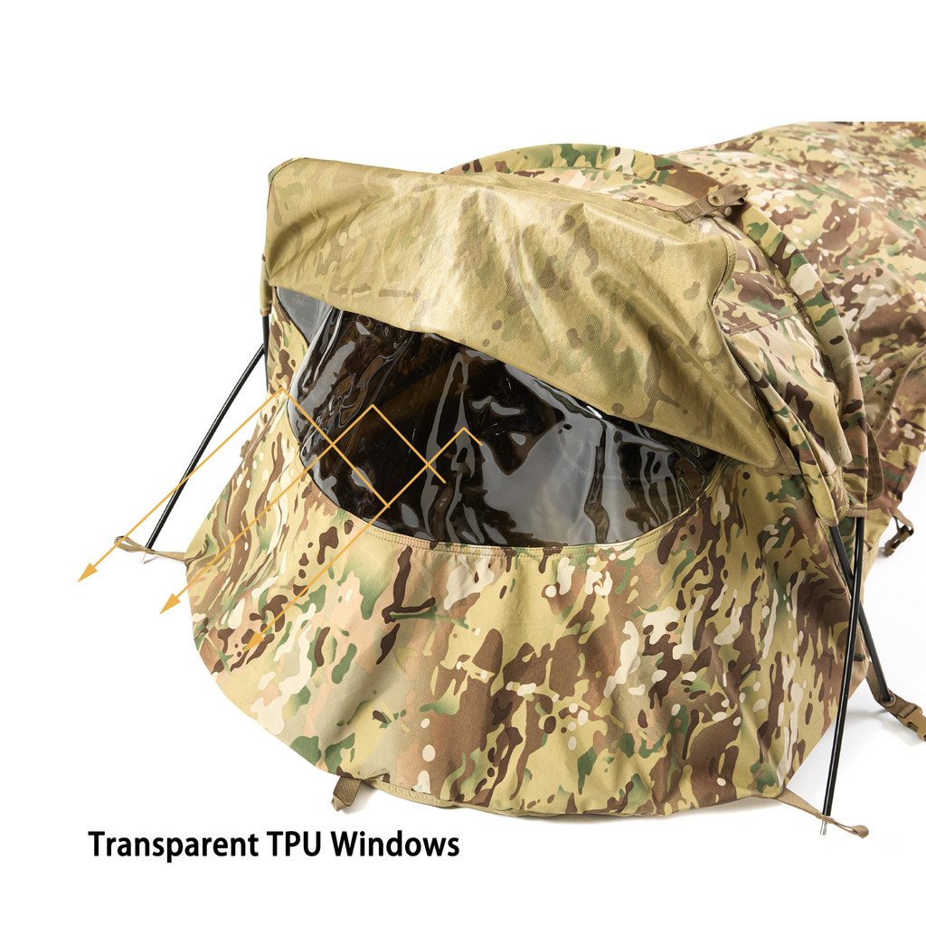 Military Hideaway Bivy Tent Lightweight Waterproof Camping Compact Single-Pole Tent for Backpacking