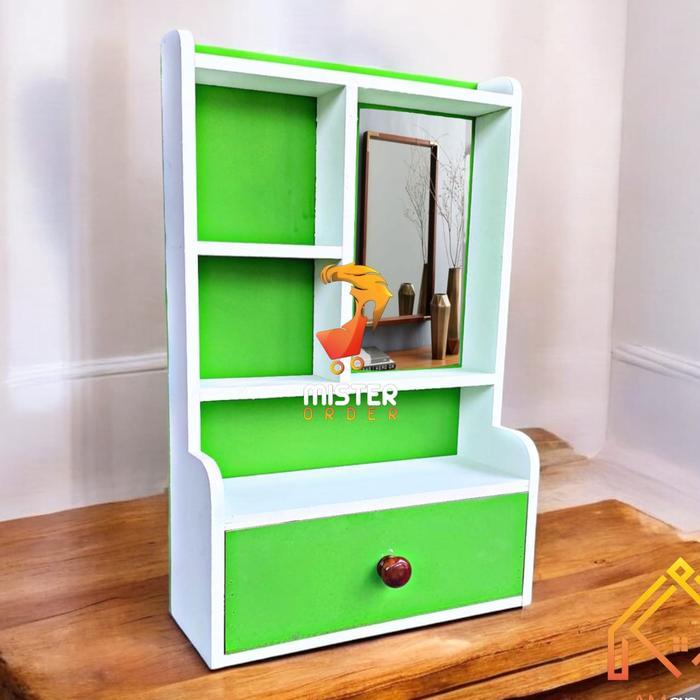 Rak Kosmetik Tolet Gantung Mini / Rak Hias Kayu Berkualitas Free Kaca Tbk