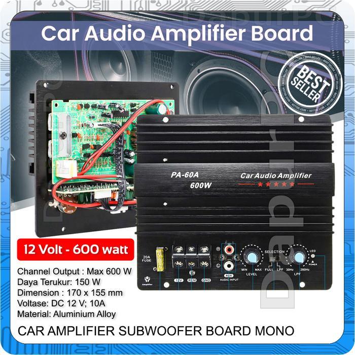 Car Audio Subwoofer Mono 600W Pa-60A Amplifier Board Bass