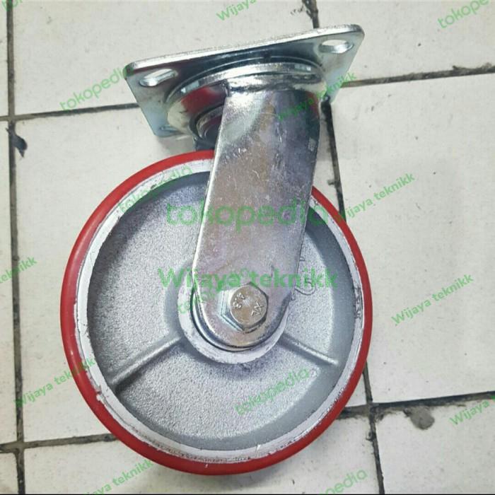 PROMOO Roda troli Pu 6 inch heavy duty Roda Pu 6 inch heavy duty hidup Murah