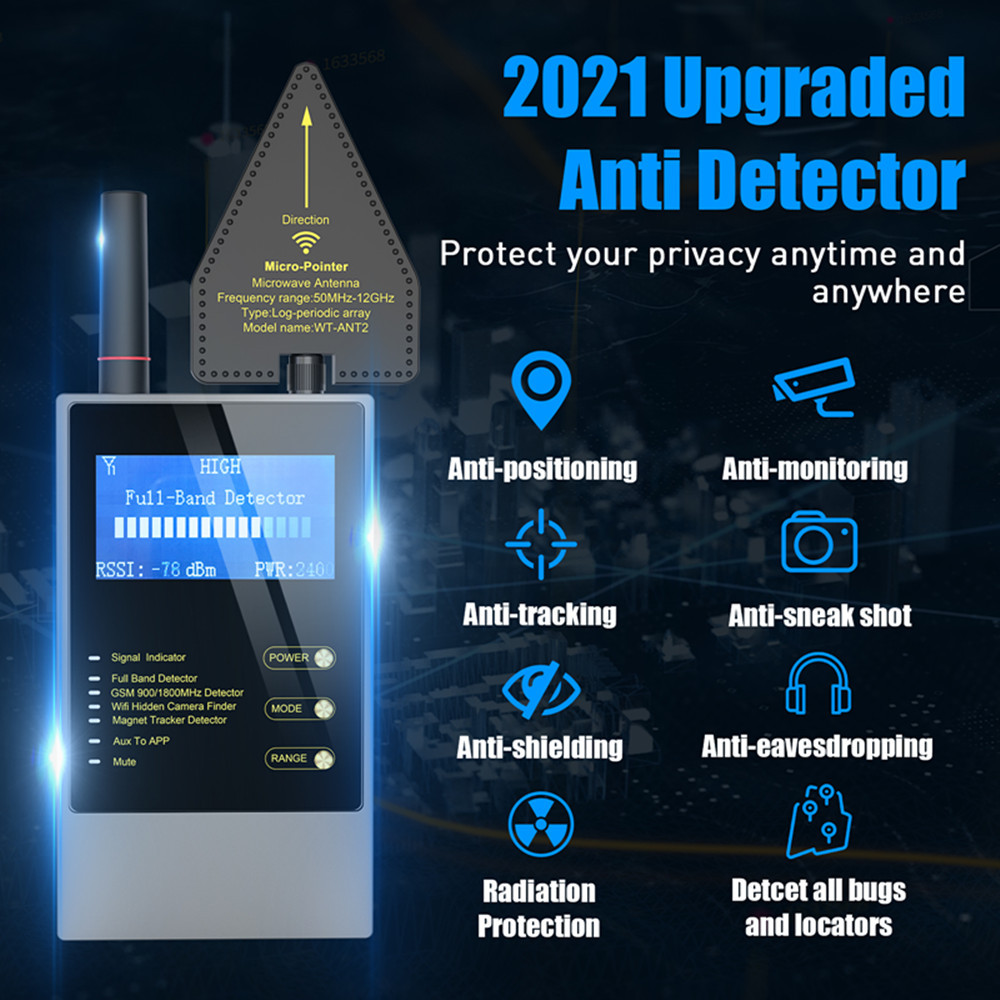 Wiretapping Bug Mini Spy Gadgets Detector Antiradar Hidden Camera Spy GSM GPS Tracker Eavesdropping