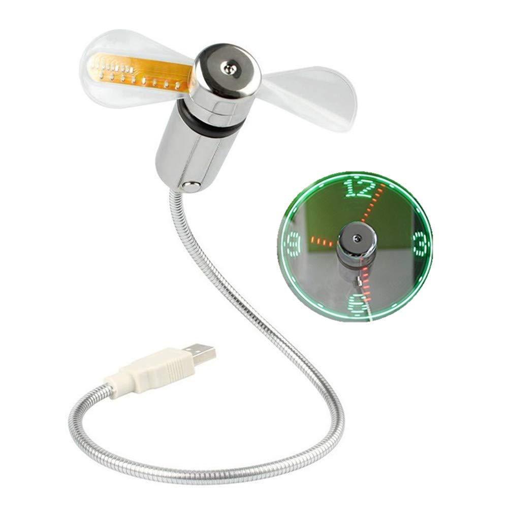 USB Clock Fan with Real Time Clock & Temperature Display Function Christmas Gift Night light Gadgets