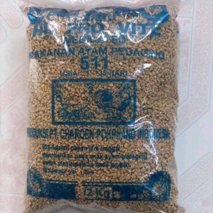 Pur Ayam starter 511 Hi-Pro-Vit untuk anak ayam, bebek, entok kemasan 500 gram