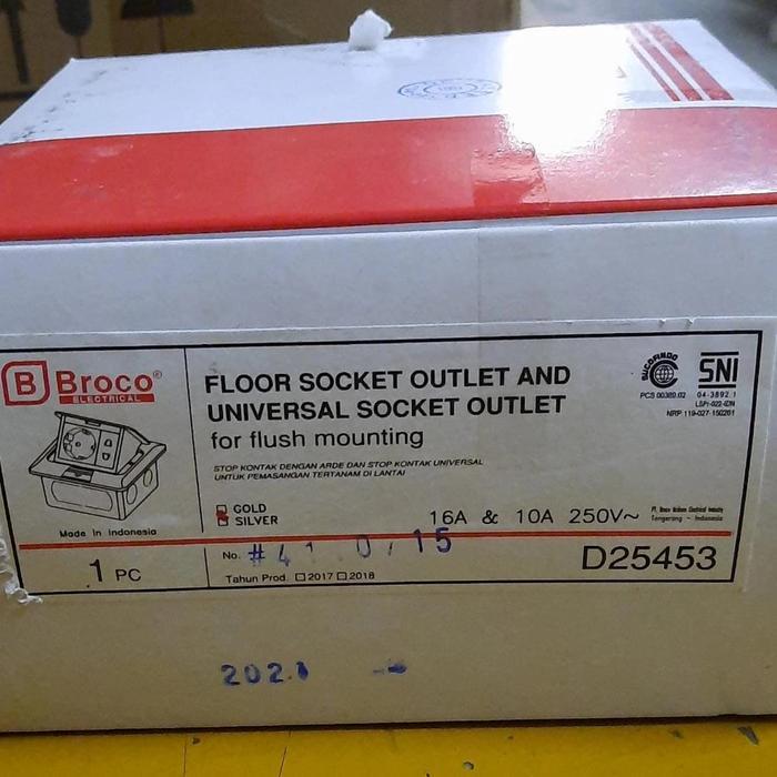 Aadaa Stop Kontak Lantai Stop Kontak + Unv D25453 Silver - Broco