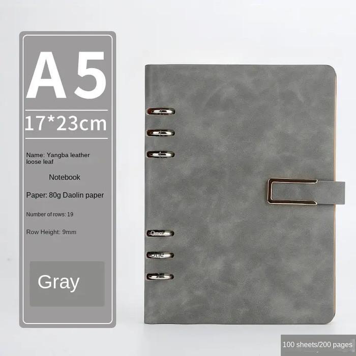 Khusus Grosir [Bisa Custom] Binder Notebook Kulit Ukuran A5 Custom/ Buku Binder A5 Terlaris