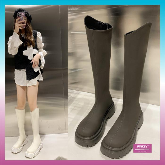 Pinkey P160 Sepatu Boots Kulit Sintetis Panjang Wanita Fashion Sepatu Bot Setinggi Lutut Wanita