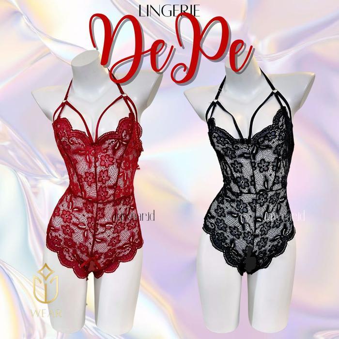 Diskon LINGERIE DEPE / JUMPSUIT DRESS WANITA RENDA TRANSPARAN New
