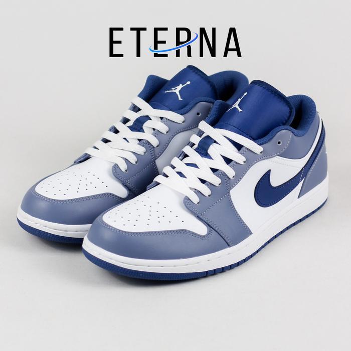 Eterna. - Air Jordan 1 Low Ashen Slate Steel Blue Navy Authentic