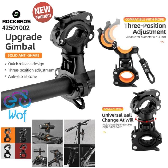 Rockbros - 42501002 Holder Braket Lampu Senter Sepeda Bracket Bike Light