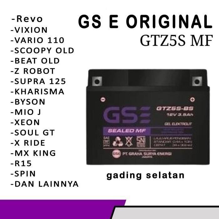Ready Aki Motor revo fit GTZ5S GS E Aki Kering MF
