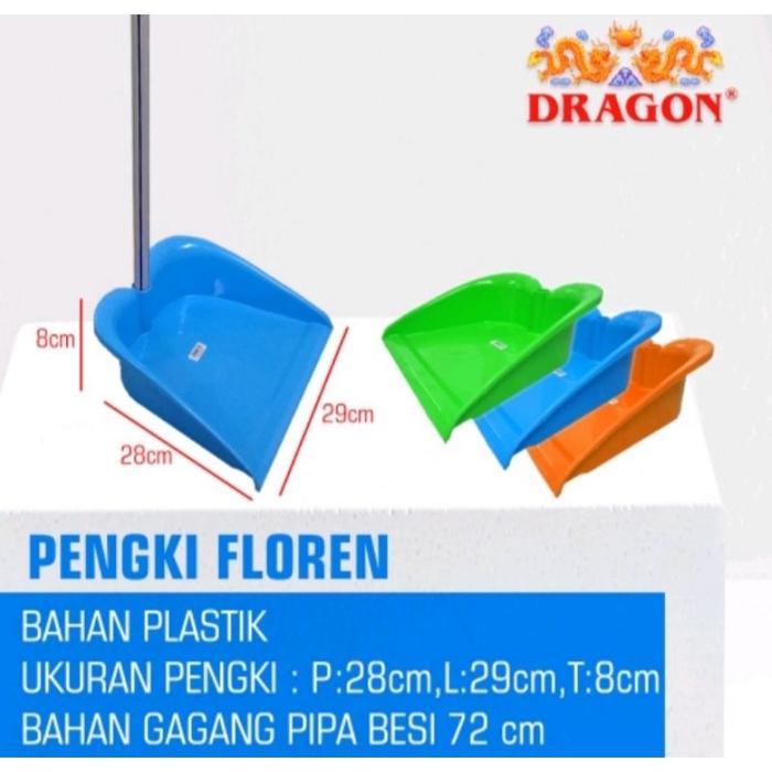 DRAGON Pengki Serokan Sampah Plastik Tebal dan kuat Gagang BESI serokan sampah pengki plastik Sapu