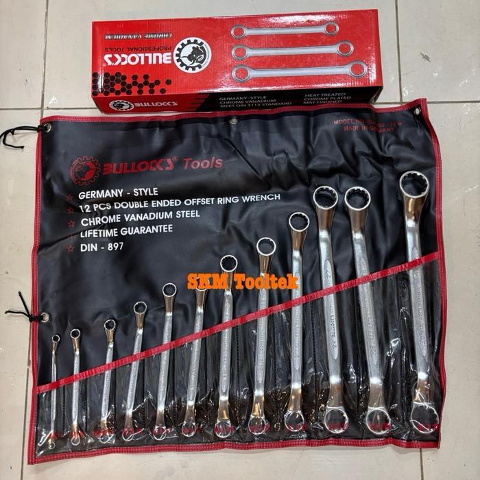 Kunci Ring - Ring Anti Slip Bullock MM 6-32MM (12Pcs) / Bullock Anti Slip Offset Ring Wrench Set
