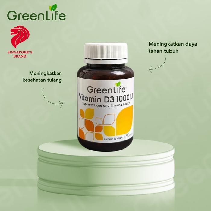 GreenLife Vitamin D3 1000IU isi 90 SoftGel Vitamin D3 untuk Imun Tubuh dan Tulang