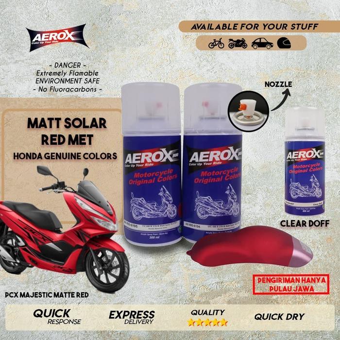 PROMO PAKET CAT SEMPROT AEROX 800- (HONDA PCX RED DOFF)+ CLEAR DOFF