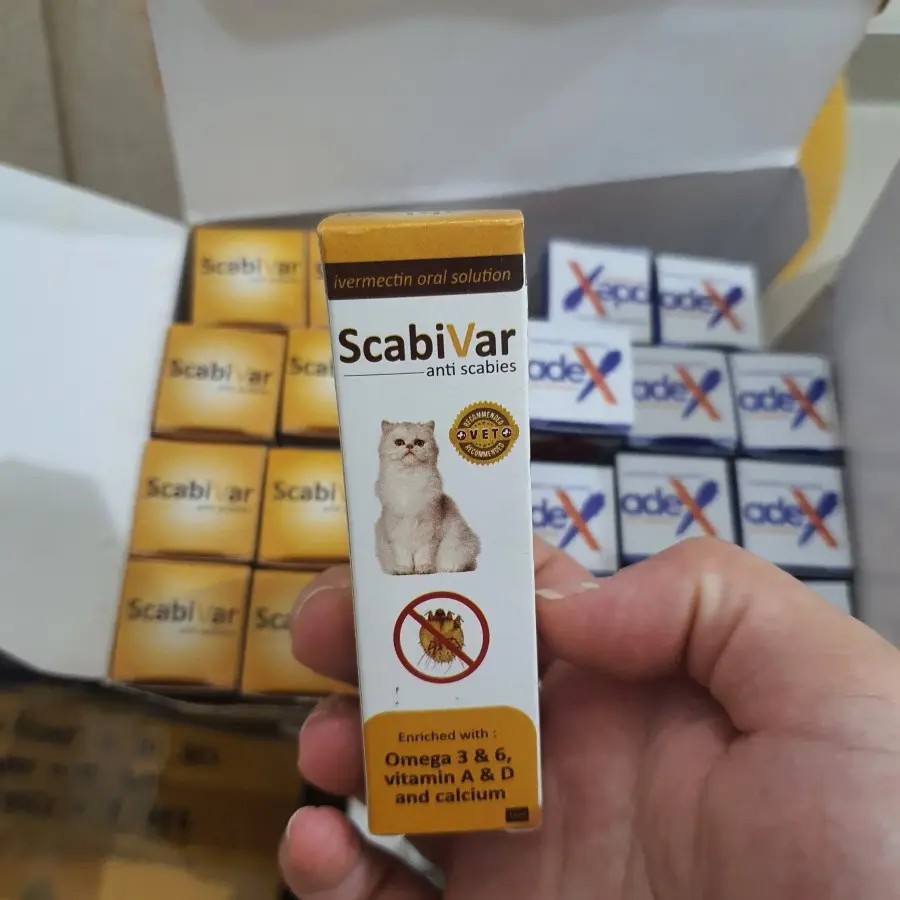 Obat scabies kucing oral - scabivar 10ml - obat kutu scabies minum