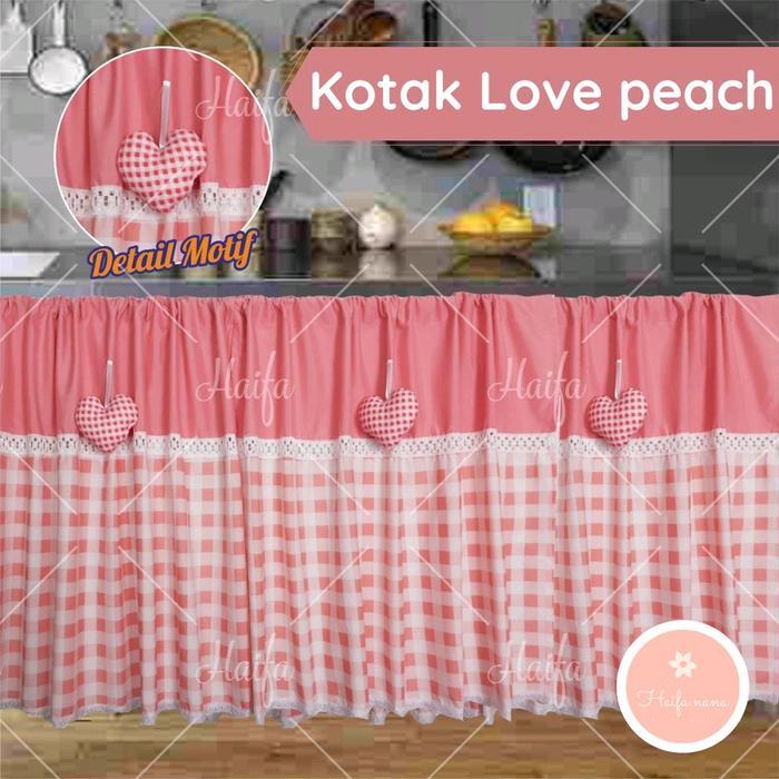 "New" GORDEN KOLONG DAPUR / TIRAI DAPUR KAIN KOTAK HIASAN LOVE Katun