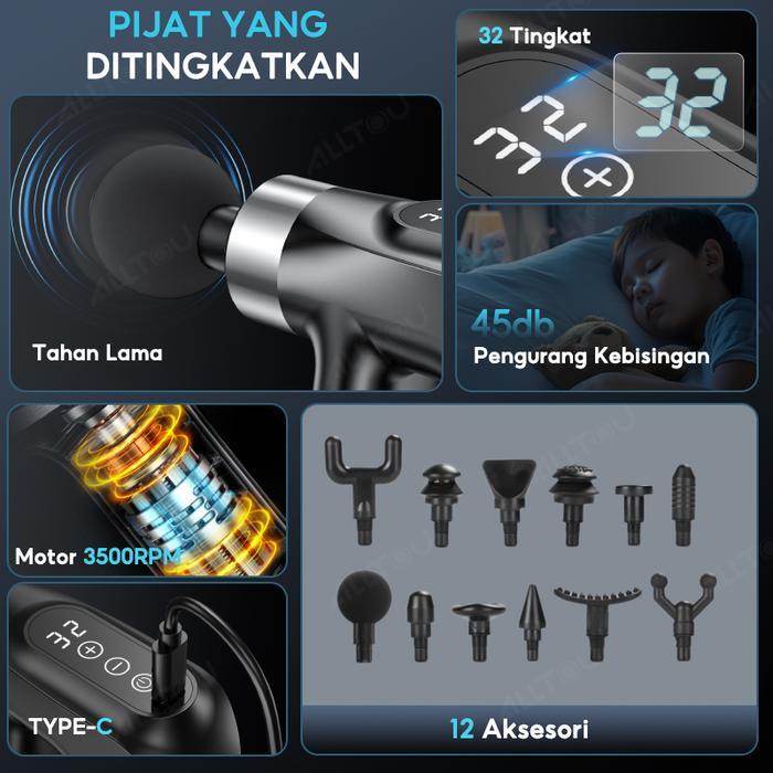 ALLTOU 12 in 1 Alat Pijat Listrik Terapi Otot yang Ditingkatkan Alat Relaksasi Terapi Otot Jaringan
