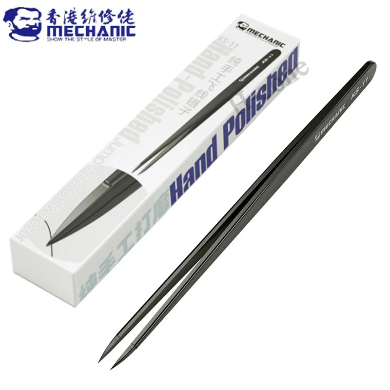 MECHANIC KS-11 Hand-polished jumper tweezers non-magnetic super sharp PCB board BGA solder pliers tw