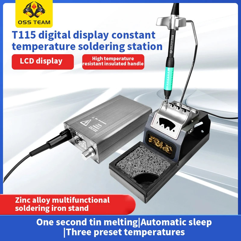 OSS T115 T210/245 ST91-12 Aluminum Alloy Soldering Iron Stand T115 T245 T210 T12x No Heating Core So